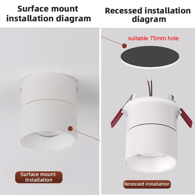 Modern LED Sunset Lamp Adjustable Angle Ceiling Lights Surface Mounted Washing Spotlight Living Room Hallway Wall Sconce Bedroom