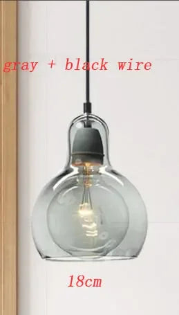 Modern Pendant Light Simple Creative Dining Room Clothing Store Flower Shop Glass Chandeliers E27 Edison Decorative Light Bulb