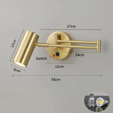Adjustable Swing Long Arm LED Wall Lamps Modern Touch Sensor Internal Wall Washer Household Bedside Switch Decors Sconce Lights