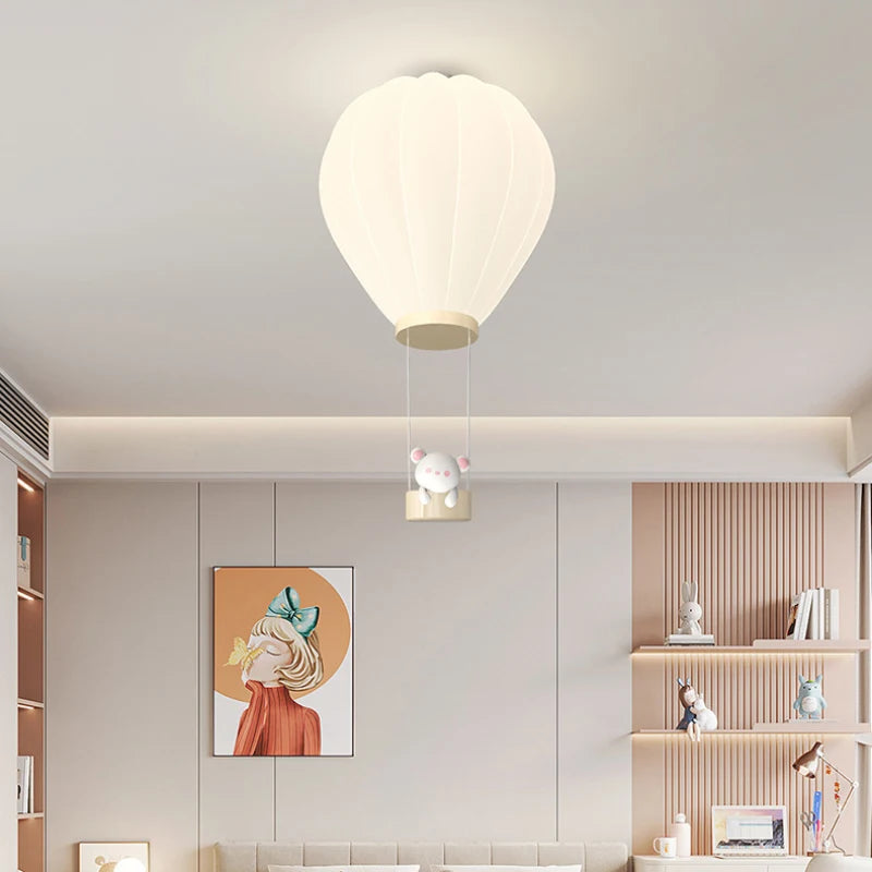 Cream Style Children's Room Ceiling Lights White Hot Air Balloon Light Creative Baby Room Nursery Boy Girl Bedroom Ceiling Lamps