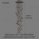 Minimalist Style LED Ppendent Lamp Double Layered Attic Chandelier Villa Staircase Pendant Light Living Room Kitchen Pendant
