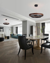Nordic Chandelier Dining Room Chandelier LED Bedroom Living Room Modern Double Circular Lamp Villa Kitchen Table Chandelier