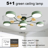 Nordic Creative Macaron Log LED Ceiling Light Bedroom Living Room Chandelie Modern Villa Restaurant Interior Lighting Decoration