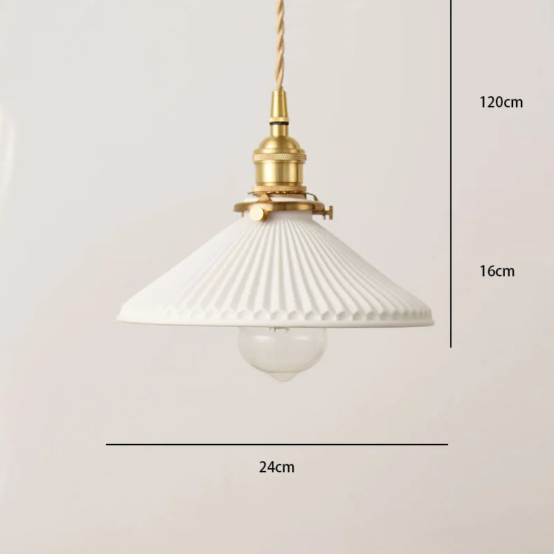 Japanese Ceramic Pendant Light - Nordic Retro Bronze Chandelier for Hotel & Bar