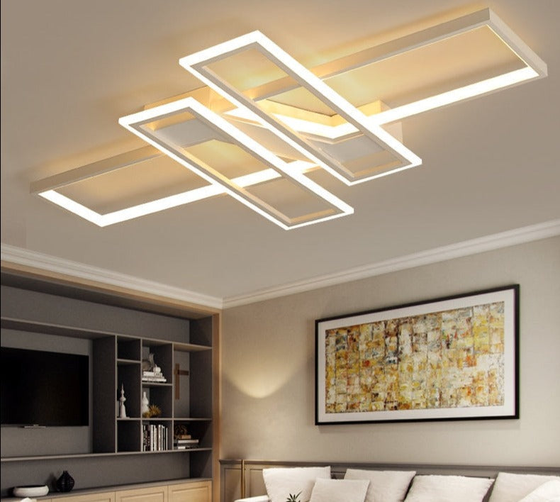 Modern LED Chandeliers Lighting Fixtures for Living Room Bedroom Kitchen Home With Remote Control Black Lustre Ceiling Lamp