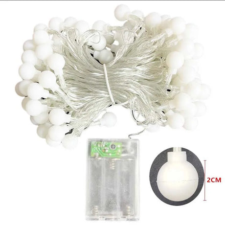 2M 5M 10M LED Fairy String Cherry Balls Lights Battery USB 220V 110V Operated Wedding Christmas Garland Outdoor Room Decoration