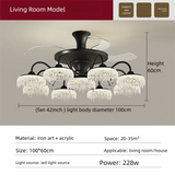 Fan Light 2026 New Living Room Light Luxury High end Italian Minimalist Restaurant Ceiling Fan Light Whole House Lighting Fixtures