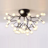 Nordic Golden Firefly Led Ceiling Chandeliers Creative Glass Bubble Light nordic Living Room Kids room decor Tree Branch Lights