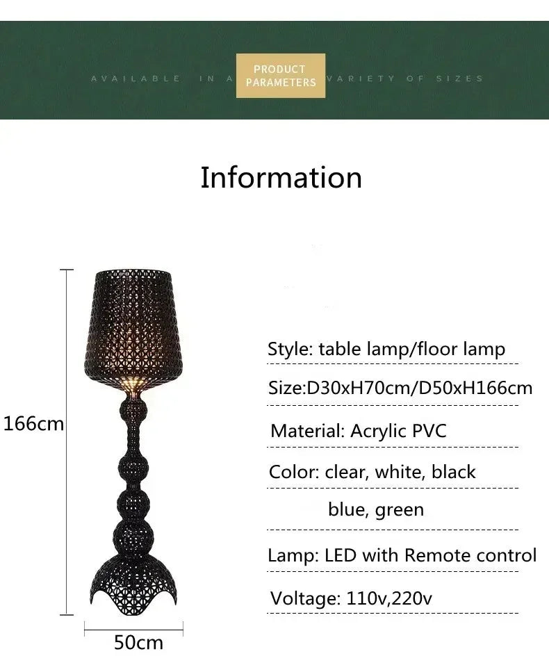 Italian Kartell living room floor lamp designer,artistic decoration,hollowed out internet famous ornament,ins style bedroom lamp