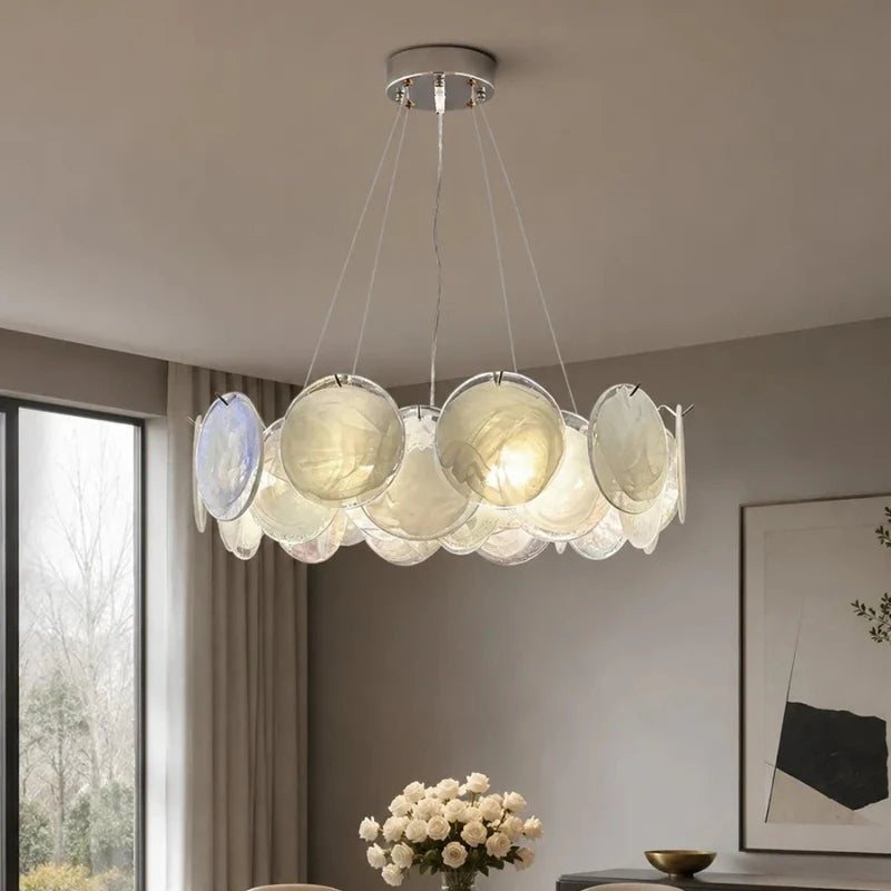 Colorful Italian Murano Glass Ceiling Chandelier - Luxury Handblown Pendant Light Fixture for Living Room, Bedroom & Hotel Lobby Decor