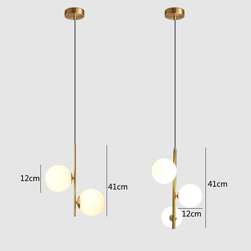 Nordic Glass ball LED Pendant lights Brass Black Bedroom Hanging Lamp Modern Living room Dining Decor Lights Fixture