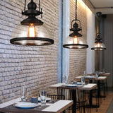 Iron LED Pendant Lights Loft Industrial Kitchen Hanging Lamp for Dining Room Decors Home Light Fixtures Glass Lampshade