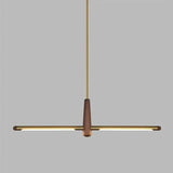 Nordic Designer Long Strip Restaurant Island Chandelier Simple Creative Office Study Lamp Light Luxury All-Copper Tea Room Lamp