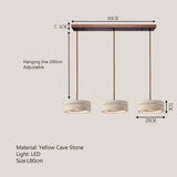 Wabi-Sabi Travertine Pendant Lamp - Natural Stone Round LED Chandelier