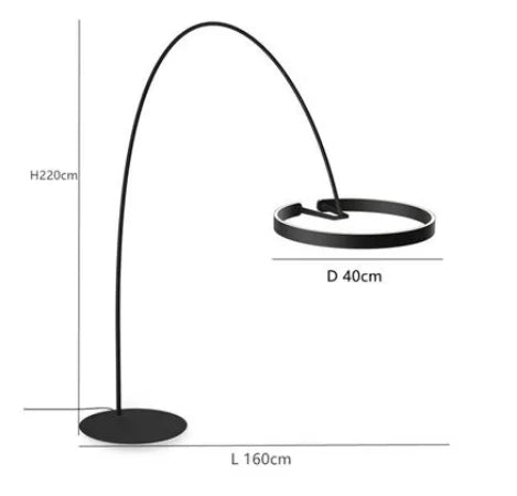 Italian arc floor lamp gold  black LED Fishing ring Light Creative Loft Living Room Bedroom Sofa Corner dinner Standing Lamp