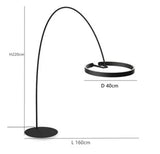 Italian arc floor lamp gold  black LED Fishing ring Light Creative Loft Living Room Bedroom Sofa Corner dinner Standing Lamp