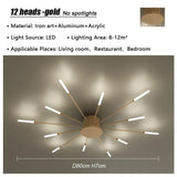 Modern Firework Led Chandeliers Lighting Lamp Home Decor Living Room Ceiling Lights Luminaria Bedroom Black Gold Spiral Lamparas