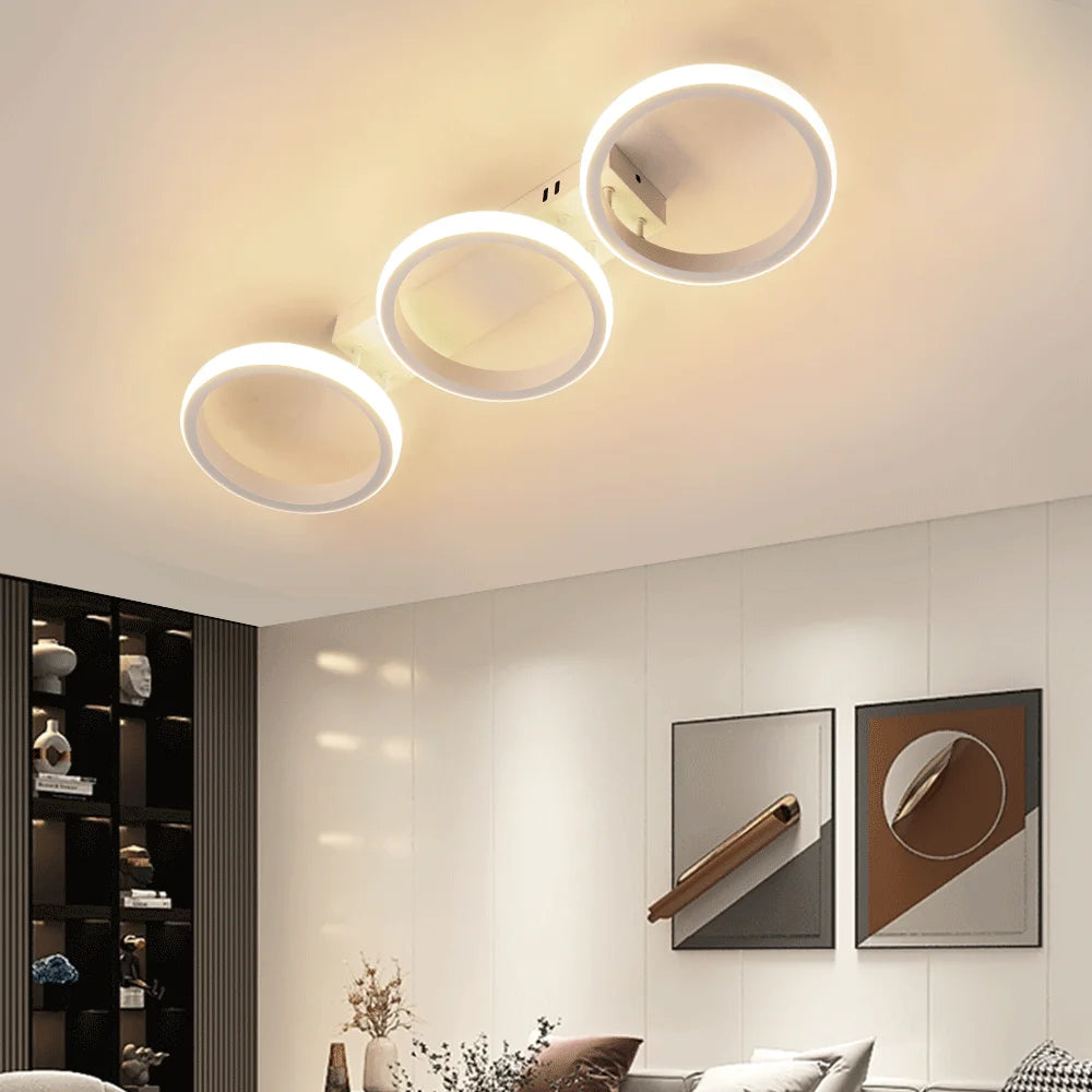 Ceiling Lights LED Ceiling Lamp 2 Rings Indoor Lighting Fixtures Hallway Balcony Modern Minimalist Living Room Home Decor