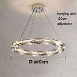 Chrome Modern Crystal Chandelier - Luxury LED Hanging Light for Living Room