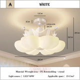 White pink Crown Petal Ceiling Lights LED Children's Room Light Warm Romantic Nursery Princess Room Girl Bedroom Ceiling Lamps