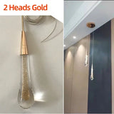Post-Modern Crystal Glass Led Pendant Lights Hanglamp Tear Drop Light Restaurant Bar Indoor Hanging Lamp Staircase Chandelier