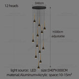 Minimalist Style LED Ppendent Lamp Double Layered Attic Chandelier Villa Staircase Pendant Light Living Room Kitchen Pendant