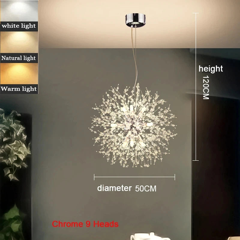 Modern Dandelion LED Lighting Pendant Lights Living Room Dining Room Bedroom Pendant Lights Starry Fireball Lighting Fixtures
