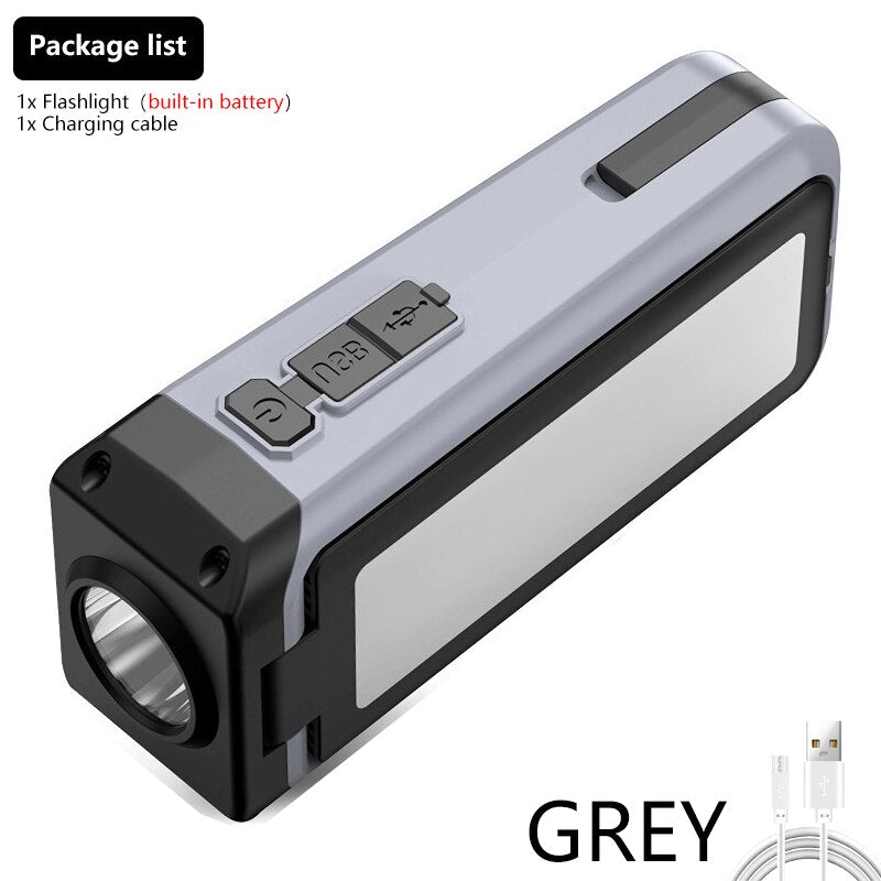 Portable USB Repair Flashlight LED Red and Blue Maintenance Warning Light for Outdoor Camping and Mountain Climbing Emergency