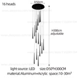 LED Pendant Light Modern Living Room Chandelier Villa Loft Large Pendant Light Minimalist Duplex High-Rise Long Stair Chandelier