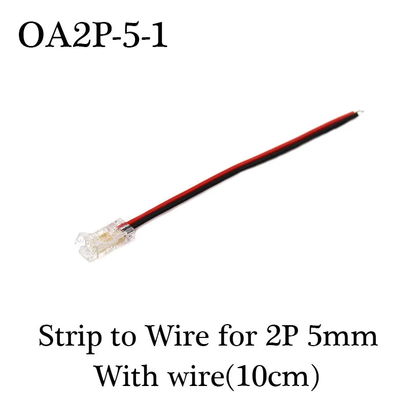 COB LED Wire Connector 5 8 10mm Connection Solderless Mini Buckle FCOB RGB CCT LED Strip Lights 2 3 4 Pin Connector With Wire
