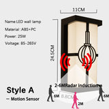 Led Outdoor Wall Light Waterproof IP65 Motion Sensor Led Outdoor Lighting Porch Lights Balcony Garden Lights Outdoor Wall Lamp