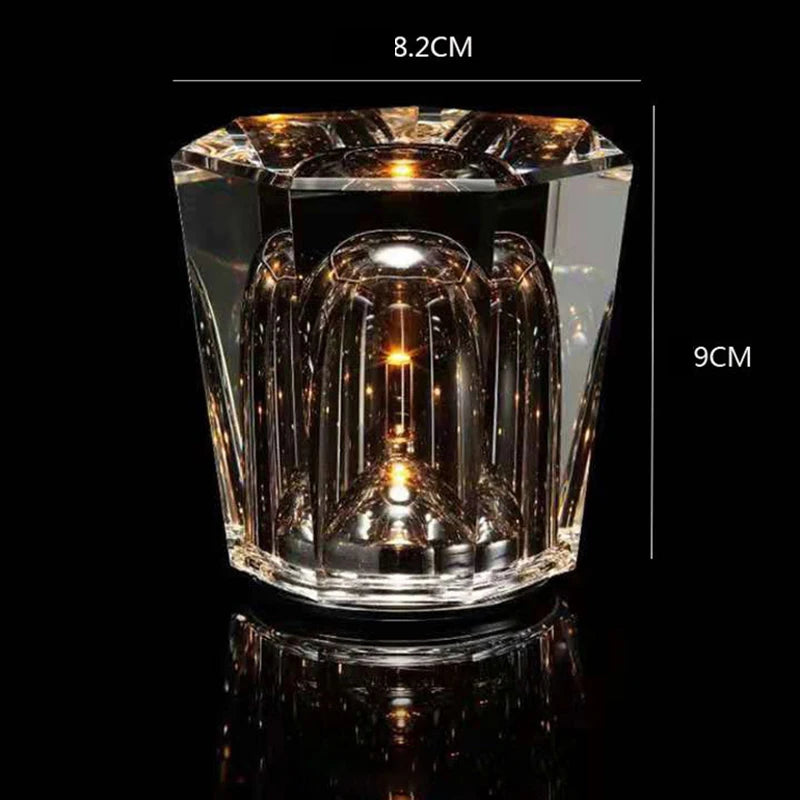 New crystal lamp creative diamond LED rechargeable table lamp bar table lamp atmosphere bedroom bedside atmosphere lamp