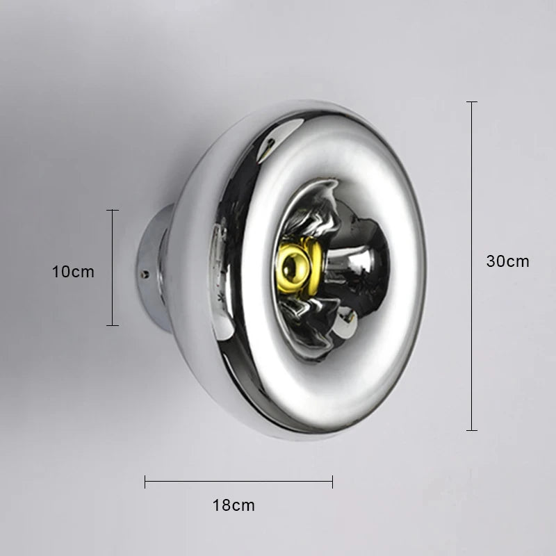 Nordic Wall Light Glass E27 LED Wall Lamp Modern Round Sconces Indoor Lighting Room Decor For Bedroom Living Room Bedside Light