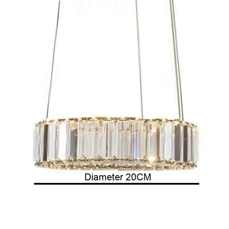 Luxury Design Gold Crystal LED Chandelier K9 Crystal Dimmable Pendant Light for Living Room Bedroom Hotel Villa Decor