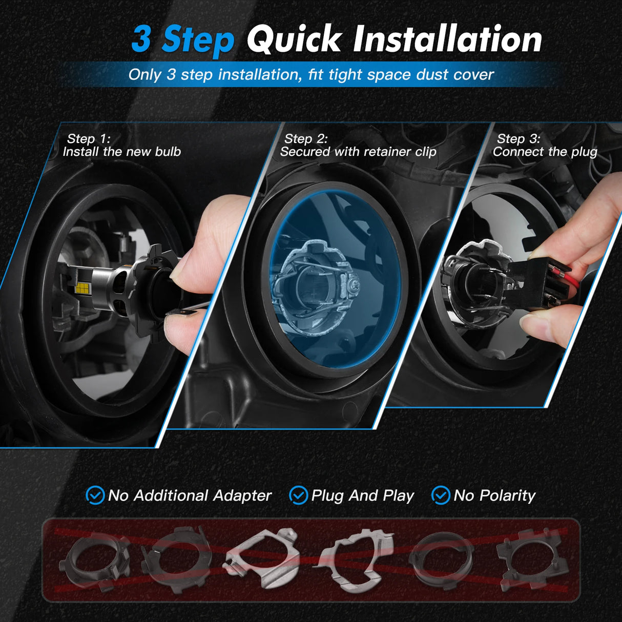 2x H7 LED Headlight CANBUS H7 Turbo LED Bulb High Brightness 70W 12000LM Wireless Mini Headlamp For VW BMW Hyundai Ford