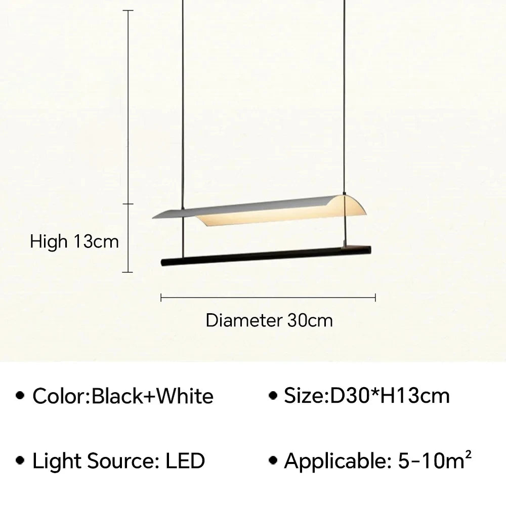 Nordic Minimalist LED Linear Pendant Light - Modern Industrial Hanging Chandelier for Dining Room, Kitchen Island, Bar & Office