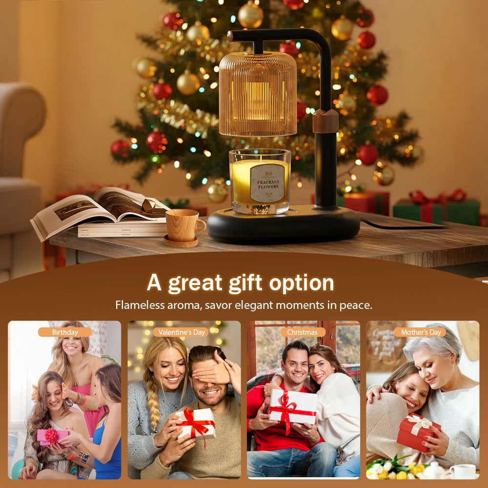 50W Candle Warmer Lamp with Timer Dimmable Dsek Lamp Warmer Glass Candle Warmer Adjustable Candle Light Cozy Bedroom Home Decor