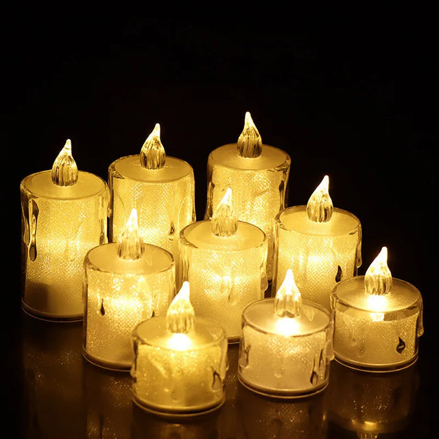 Flameless LED Candle Wishing Tea Light Warm White Lights Candles for Birthday Party Wedding Halloween Festival Home Decoration