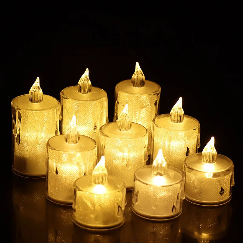 Flameless LED Candle Wishing Tea Light Warm White Lights Candles for Birthday Party Wedding Halloween Festival Home Decoration