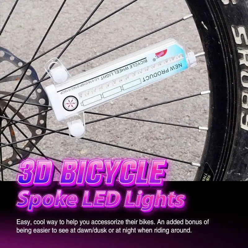 3D Bicycle Spoke LED Lights Bike Motorcycle Wheel Spoked light Protector Covers Pipe For Motocross Bicycle Bike Cool Accessories