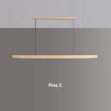 Modern Simple Pendant Lights Wooden Long Linear Hanging Lamp Table LED Light Kitchen Island Lighting Dining Living Room Office