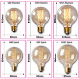 Retro Edison Light Bulb E27 220V 40W ST64 G80 G95 T10 T45 T185 A19 A60 Filament Incandescent Ampoule Bulbs Vintage Edison Lamp