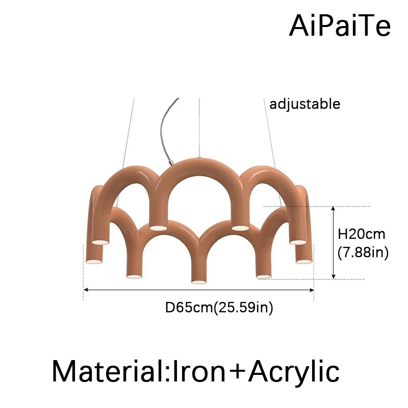 Round arched Modern LED Ceiling Suspension chandelier light ,Restaurant, Bedroom, Living room home decoration,lustre Pendant