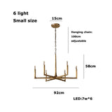 Retro American Old Tree Of 18th Century Copper Crystal LED Chandelier Lustre Suspension Luminaire Lampen For Living Room