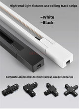 LED Track Light Rail 0.5M 1M Black White Aluminum 2 Wire System Track Light Series Universal Track for Ceiling Spot Lamps