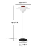 Nordic Floor Lamp Metal and Glass Lampshade Stand Light with Replacement E27 Bulb