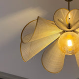 French Fabric Flower Pendant Light - Romantic Creamy LED Chandelier