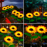 Solar LED Lights Outdoor Waterproof Sunflower Garden Pathway Lights Landscape Patio Balcony Yard Lawn Decor Flower Lamp