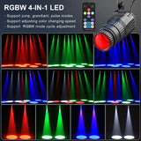 2Pcs 10W LED Mini Spotlight With Remote Manual Focus RGBW Pinspot Stage Light For DJ Disco Bar Club Show Wedding Party