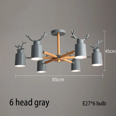Log chandelier living room bedroom ceiling pendant light fixtures kitchen ceiling lighting deer design e27 light